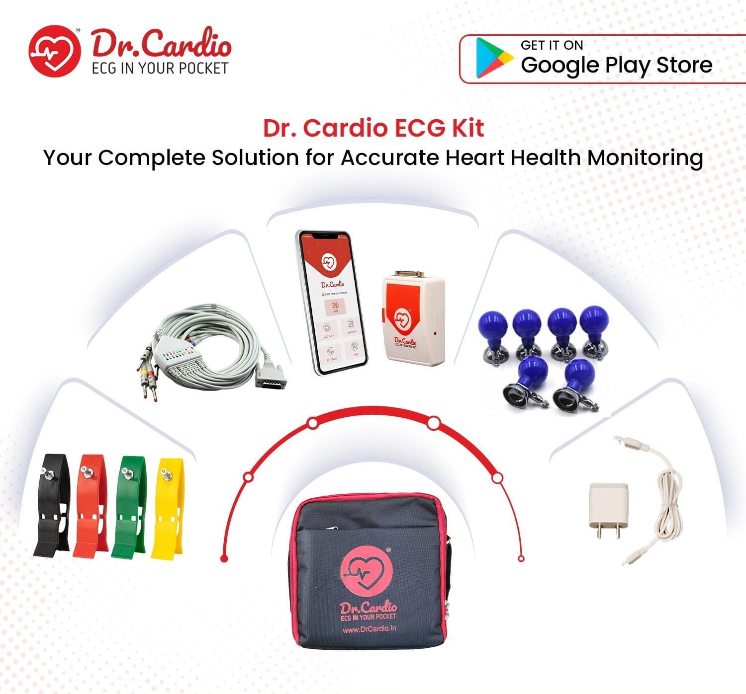 12-Channel Portable ECG Machine, Accurate Cardiac Monitoring