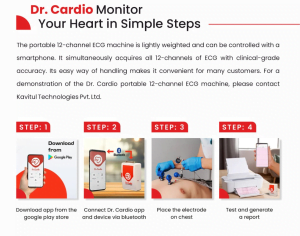 Dr. Cardio Portable 12 Chanel ECG Device Easy 4 Steps