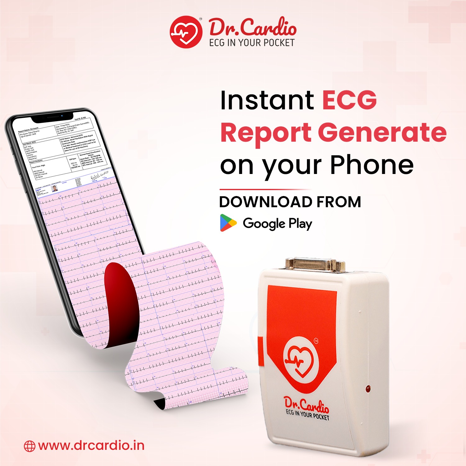 instant ECG reports with the Dr. Cardio ECG Cloud